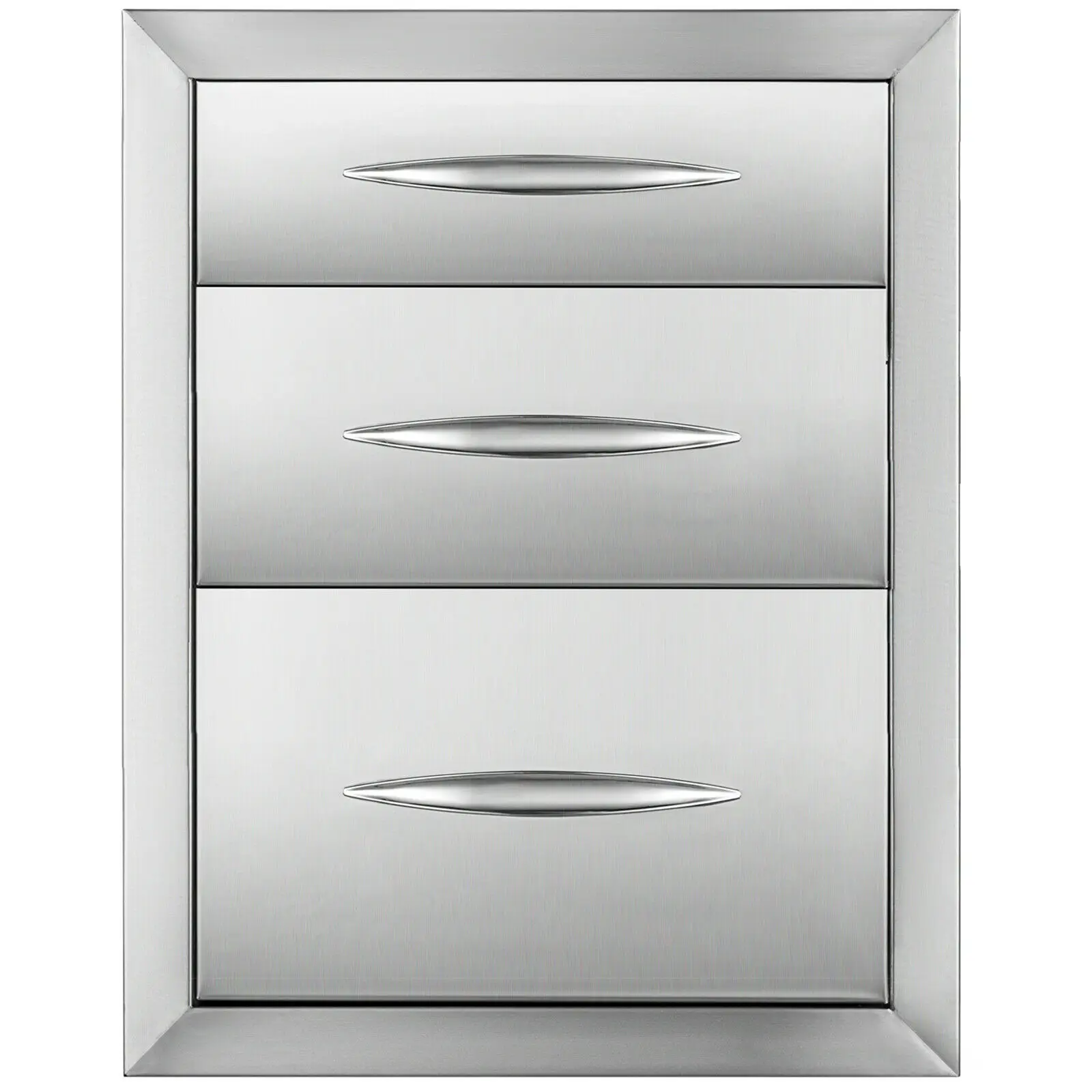 Details about  / Outdoor Stainless Steel Triple Access Chrome Handle Kitchen Drawer 14x20.25 Inch