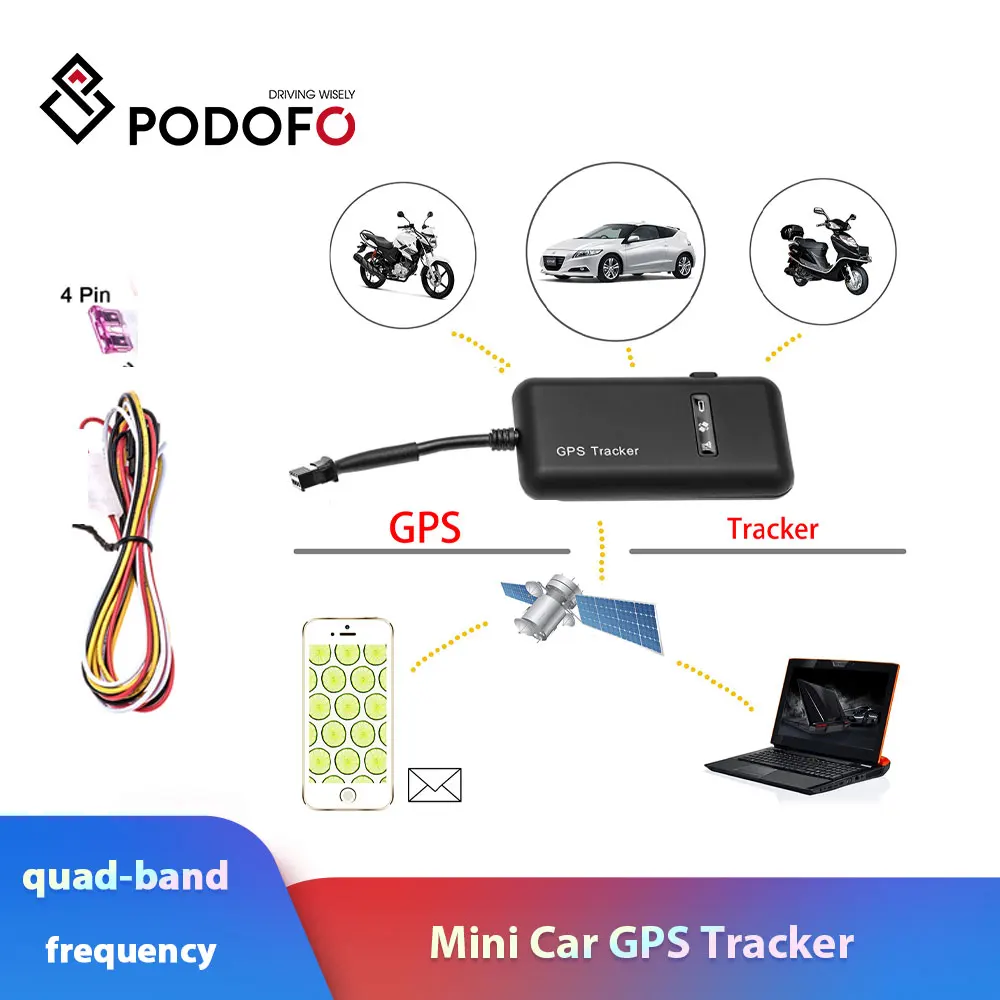 Оригинальный Podofo GT02 Мини Автомобильный gps трекер tk110 в реальном времени GSM GPRS