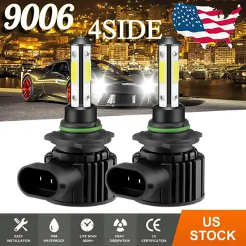 

2PCS H8/H9/H11 9006 9005 8000LM Combo 4-Side LED Headlight Kits High Low Beam Bulb 6000K White Car Headlight Bulbs