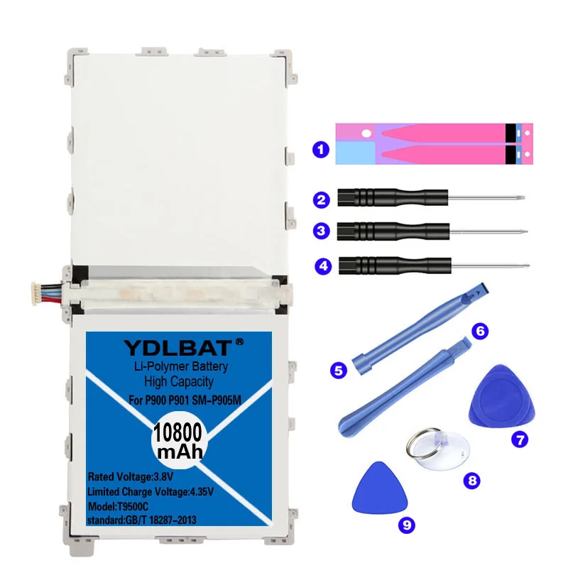 As shown in figure YDLBAT 10080 мАч сменная батарея для samsung Galaxy Note Pro 12,2 SM P900 P901 P905 T9500C T9500E T9500U T9500K+ Инструменты - Цвет: As shown in figure
