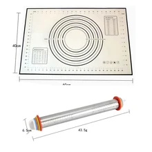 8/12/17 дюймов Регулируемый Вертлюги из нержавеющей стали булавки с коврик для теста миксер для теста ролик с 4 съемные регулируемые Толщина кольца
