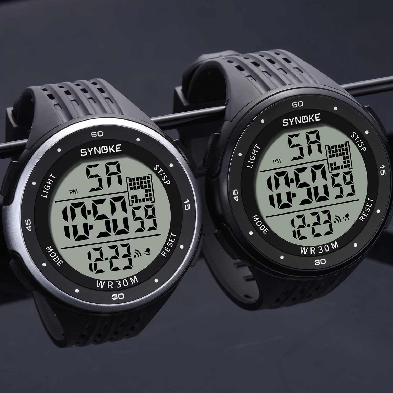 Digital Watches Chronograph Led-Display Dial Xfcs SYNOKE Electronic Sports Men Relogio