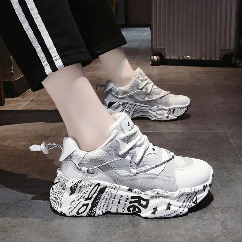 

New Autumn Women platform Sneakers Casual Shoes Comfortable Graffiti Sneakers Woman Sneakers Trainers Chaussures Femme