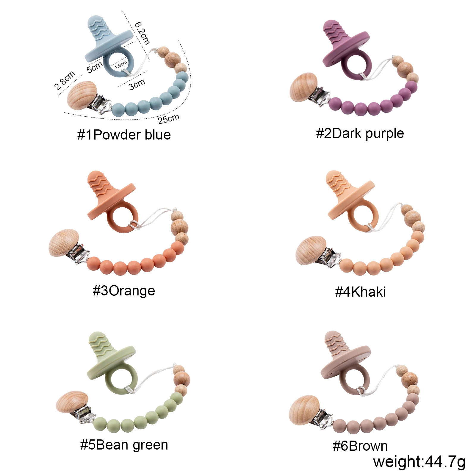 Silicone Teething Holder Chains Pacifier Clip Holder Pacifiers