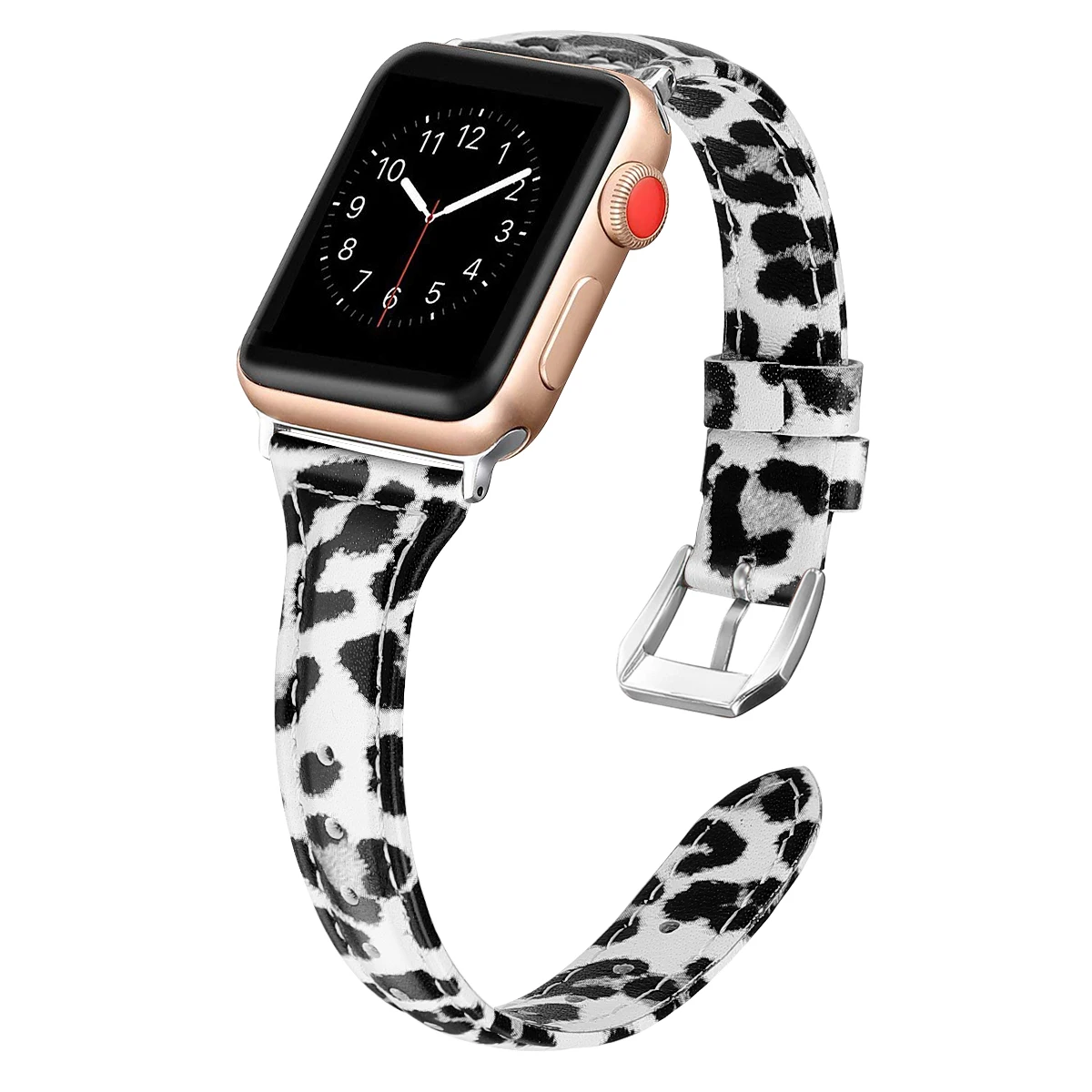 Ремешок для часов Натуральная кожа ремешок для наручных часов Apple Watch 5 4 3 ремешка 44 мм 40 мм браслет, Леопардовый принт браслет 38 мм 42 мм для наручных часов iWatch серии 3/2/1