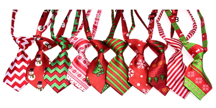 christmas patterns 60 шт. рождественские галстуки для питомцев, щенков, кошек, маленьких шеи, регулируемые Галстуки, ошейник, аксессуары для животных принадлежности - Цвет: christmas patterns