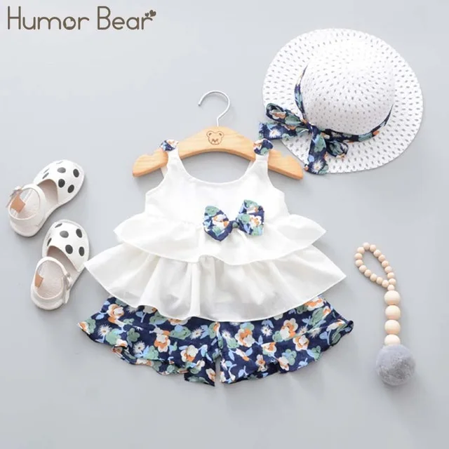 BN752 white Humor Bear/Одежда для маленьких мальчиков костюм г., летняя одежда для маленьких девочек платье-майка на бретельках с фруктовым принтом+ модная шляпа, комплект из 2 предметов - Цвет: BN752 white