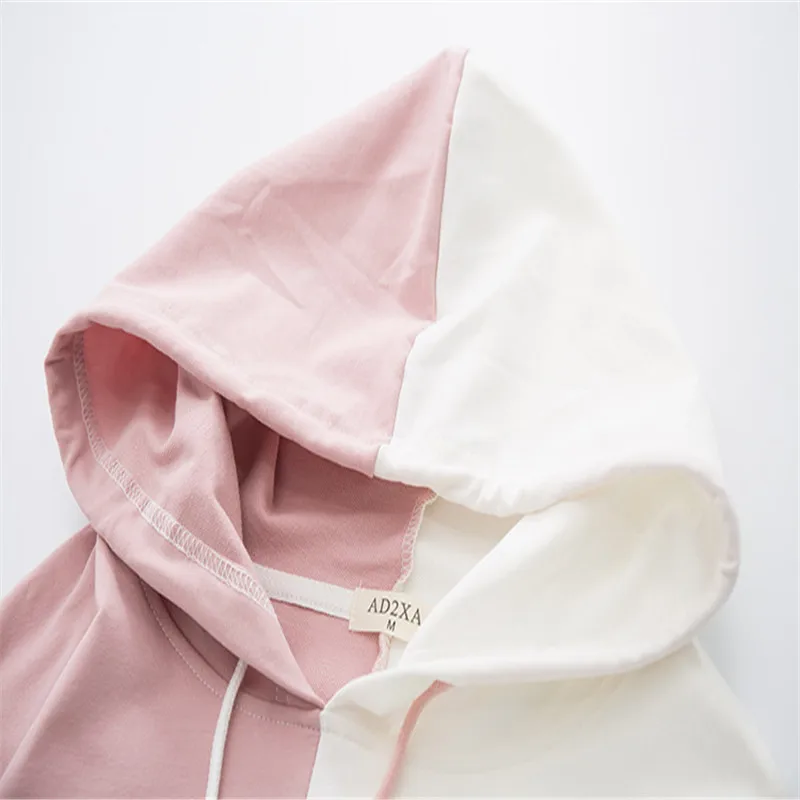 Lychee Harajuku осенние женские толстовки Топы Devil Angel в полоску Лоскутная Женская толстовка с капюшоном повседневные цветные женские пуловеры