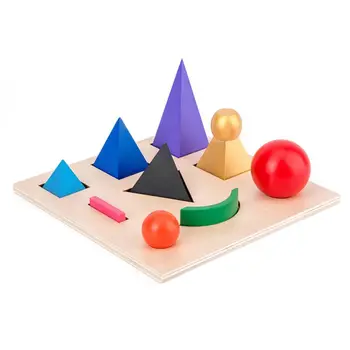 

Kids Wooden Building Blocks Montessori Match Board Kindergarten Baby Gift Toy