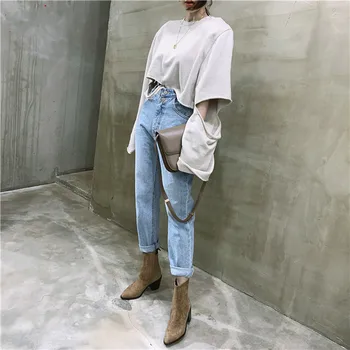 

ZOSOL Jeans Woman Casual Harem Jeans Streetwear Denim Pants Trousers Slouchy Jeans Femme High Waist Jeans