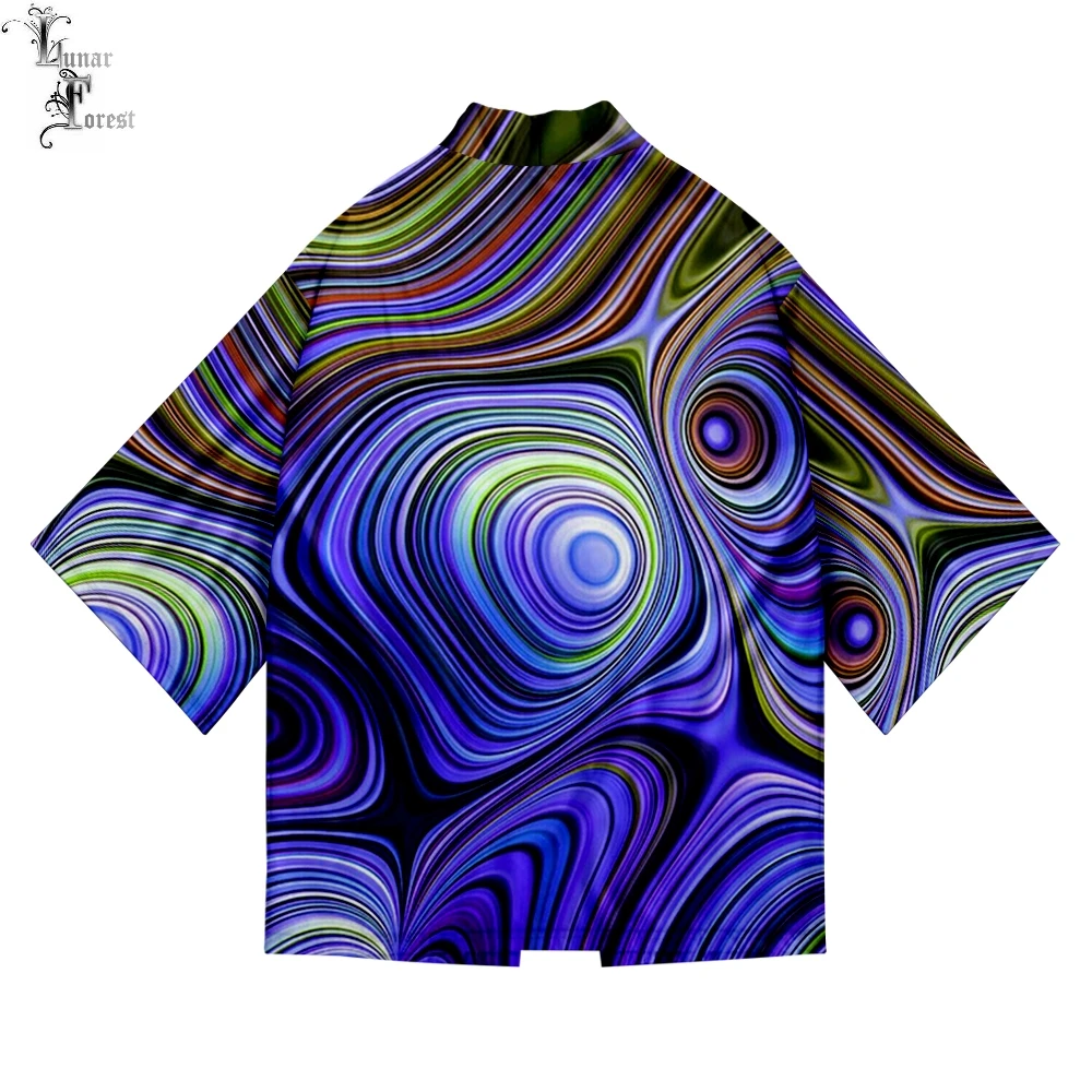 Текстура крутая 3D печать японское кимоно Haori Yukata Косплей женщин/мужчин Мода Лето Повседневный короткий рукав