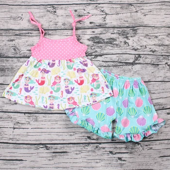 

summer fashion clothing set baby girl clothes 2 pcs outfit set sleeveless straps top matching shorts baby girl summer outfit