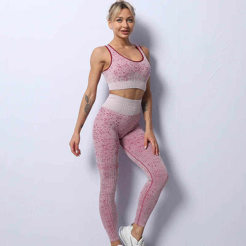 

Europe and the United States the new camouflage suit female yoga training sports bra running fitness yoga pants