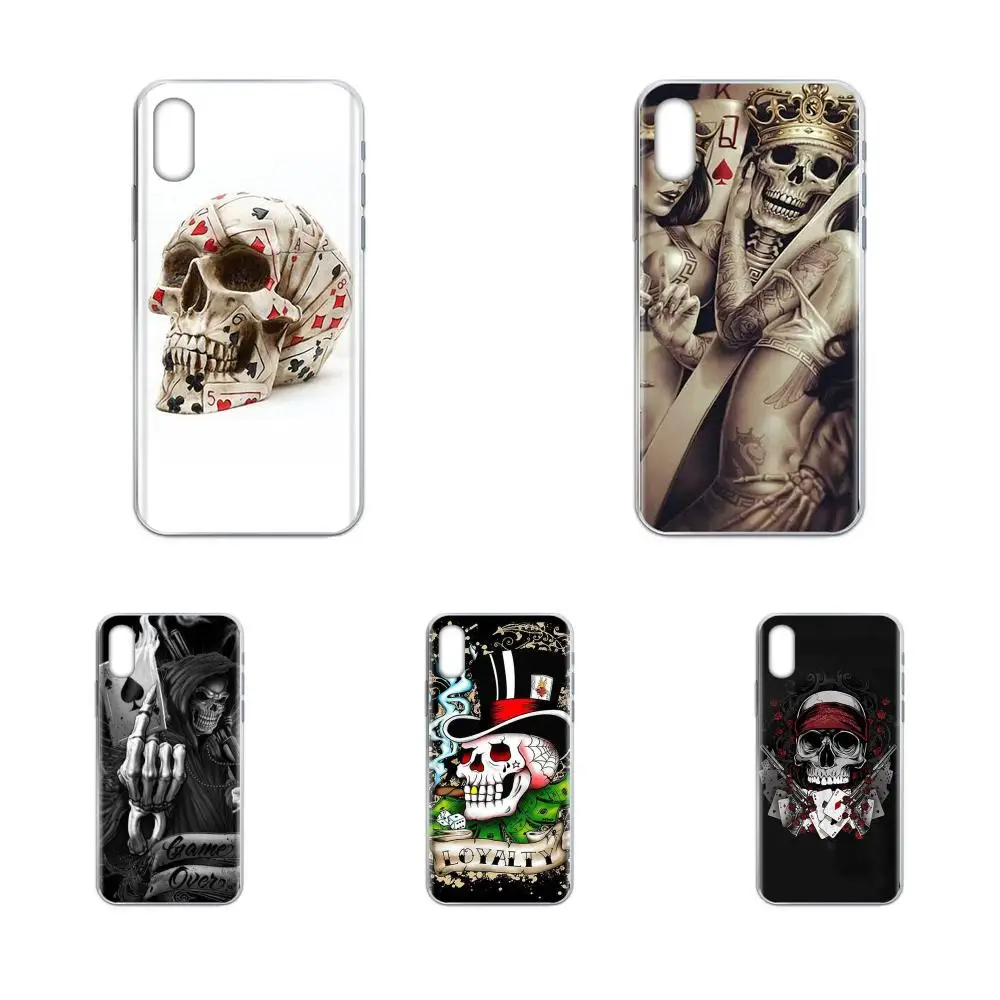 Чехол для Galaxy Grand A3 A5 A7 A8 A9 A9S On5 On7 Plus Pro Star 2015 2016 2017 2018 ТПУ чехол Fundas Poker Skull татуировки