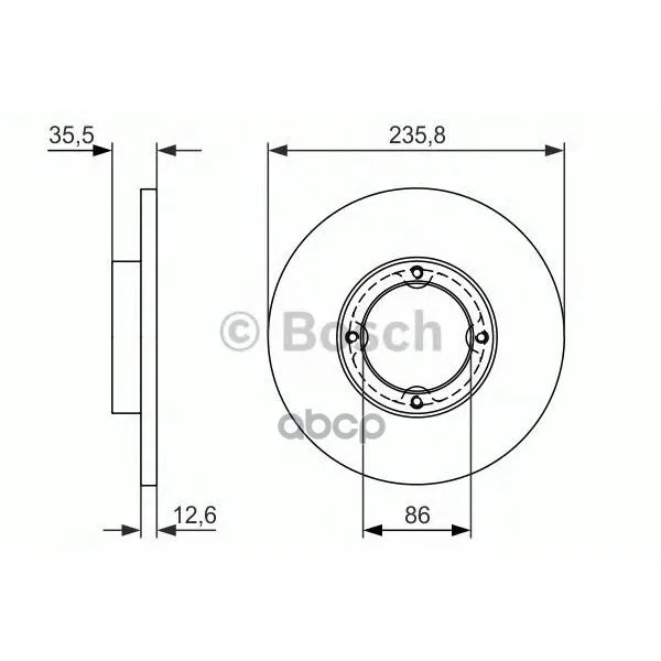 Тормозной Диск Передний 0986479898 Bosch арт. 0986479898