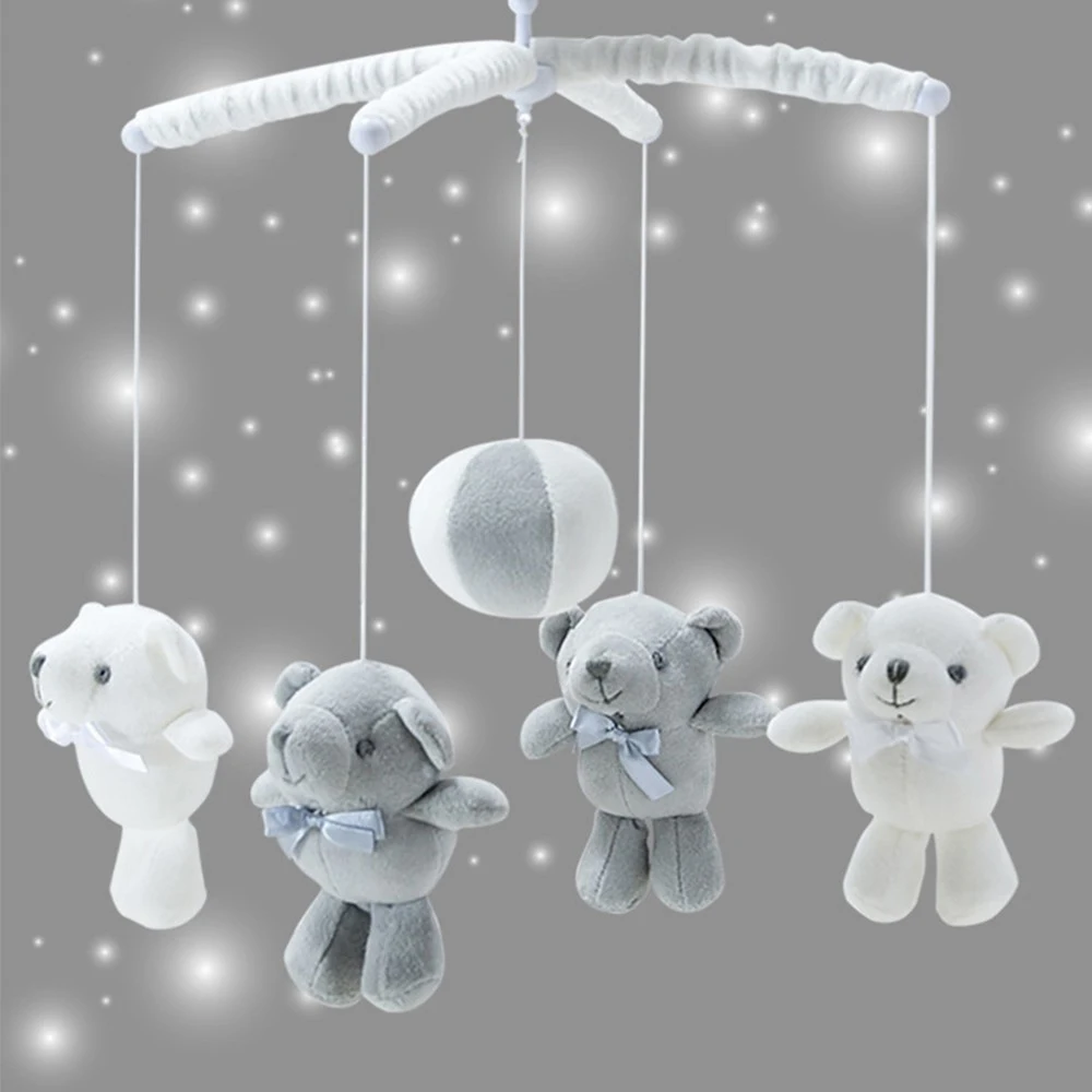 

Mobile Crib Holder Rattles Baby Toys Bracket DIY Bed Bell Hanging Bear Toy with Music Box Baby Toys 0-12 Months Stroller Toy