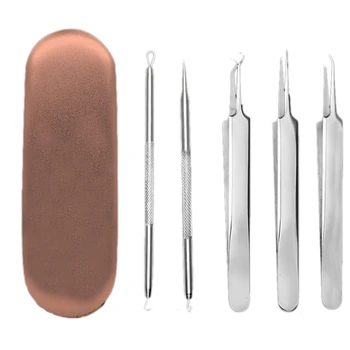 

5Pcs/Lot Blackhead Comedone Acne Pimple Blackhead Remover Tool Spoon for Face Skin Care Tool Needles Facial Pore Cleaner