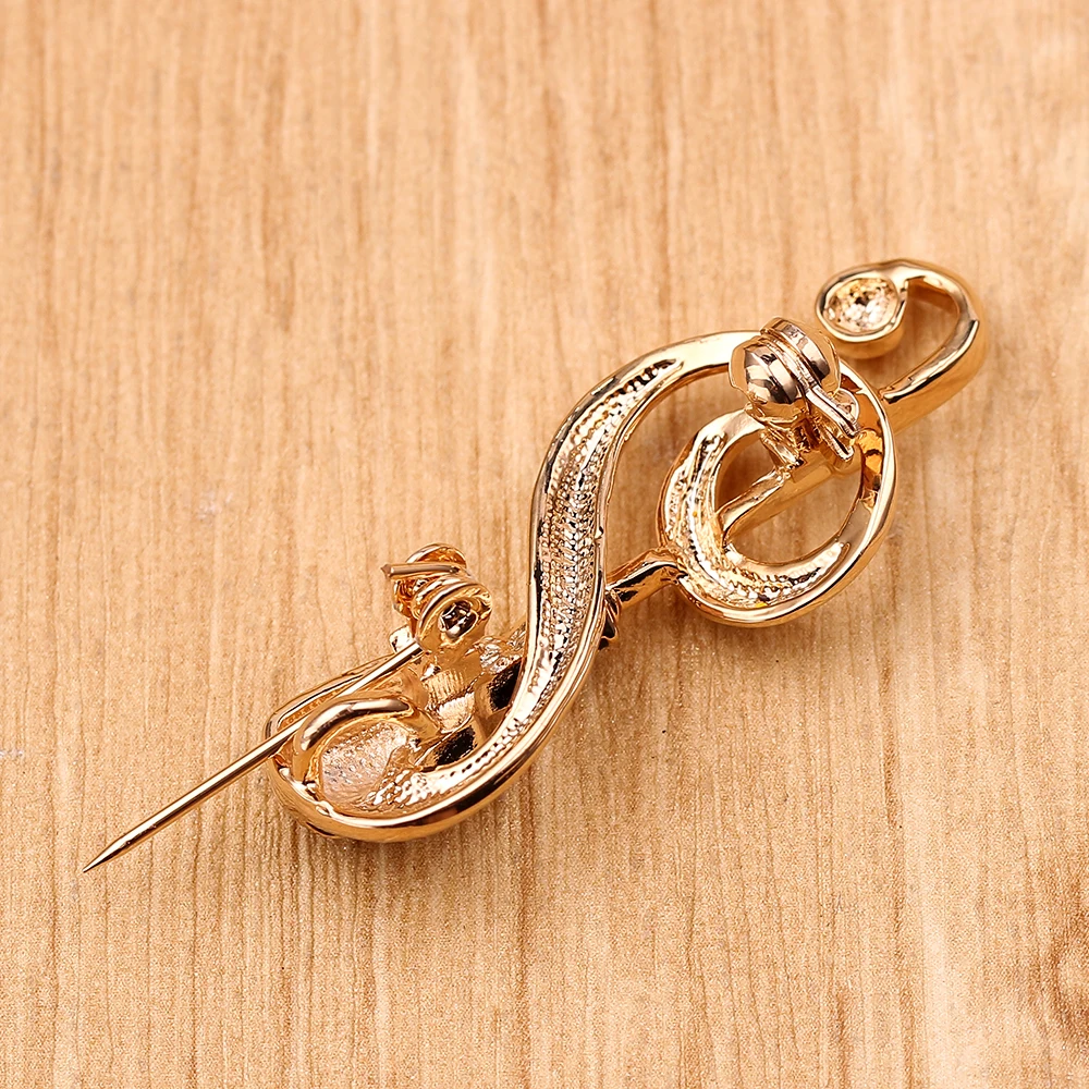 Музыка Примечание Золотой Микрофон Форма Броши для женщин мужчин певица Клуб значок одежда аксессуары брошь с камнем булавки подарки