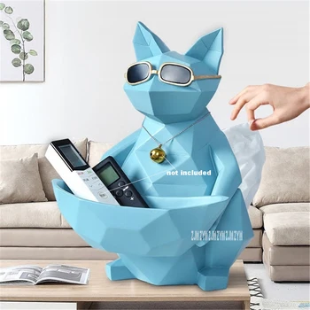 

XR-229 Multifunctional Creative Tissue Box Doorway Desktop Tea Table TV Wine Cabinet Dog Key Candy Resin Cat Storage Ornament