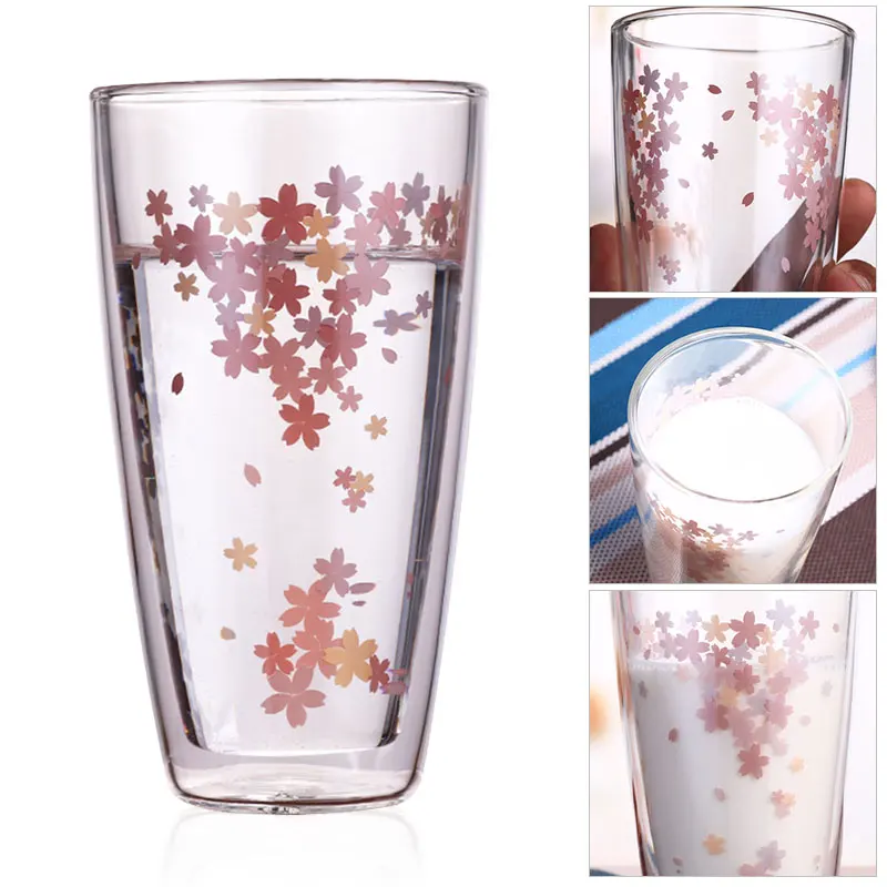 Creative Coffee Mugs Clear Drinks Glass Glass Cup Beer Container 350ml Milk Bar Insulated Thermal Dining