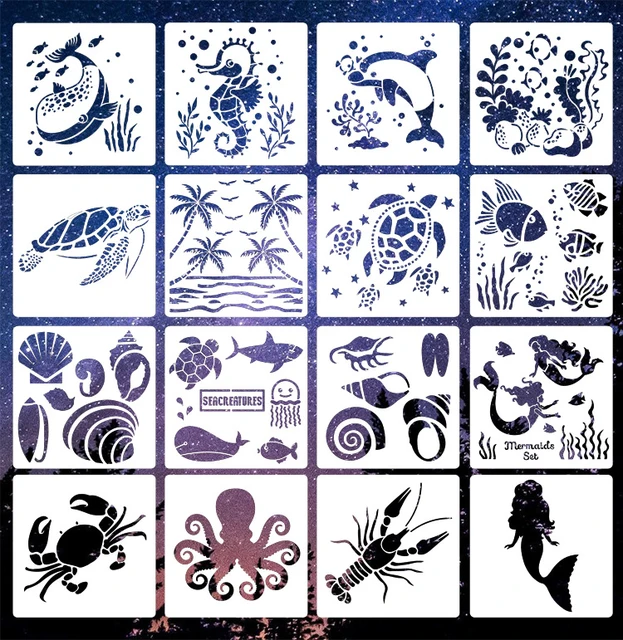 Ocean Life Stencil