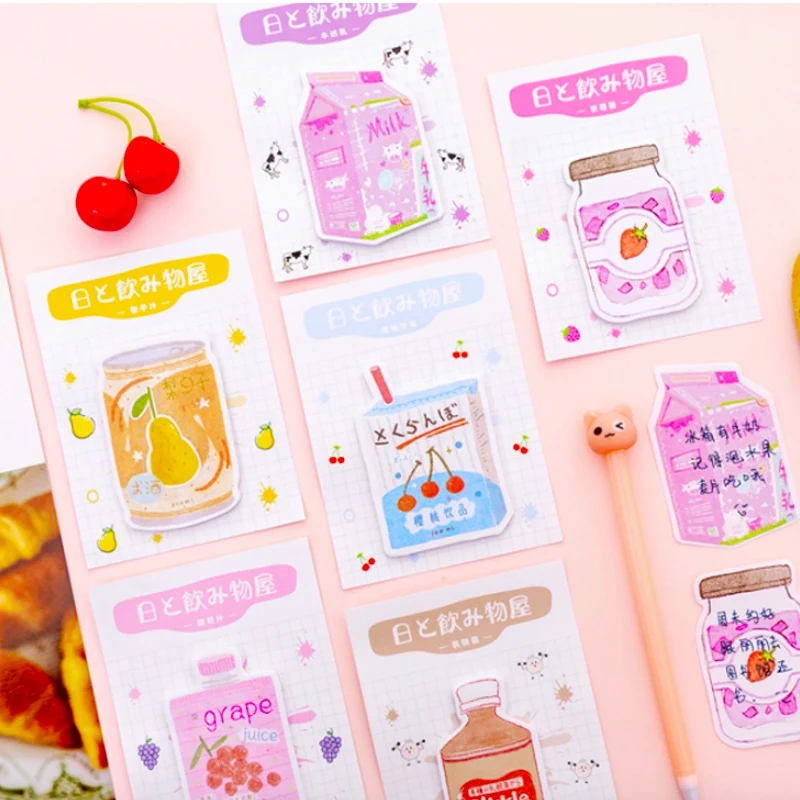 

2pages Lovely Milk Dream Diary Memo Pad Sticky Notes Planner Scrapbooking Stickers School Supplies Student Memo Pad Kid Gift