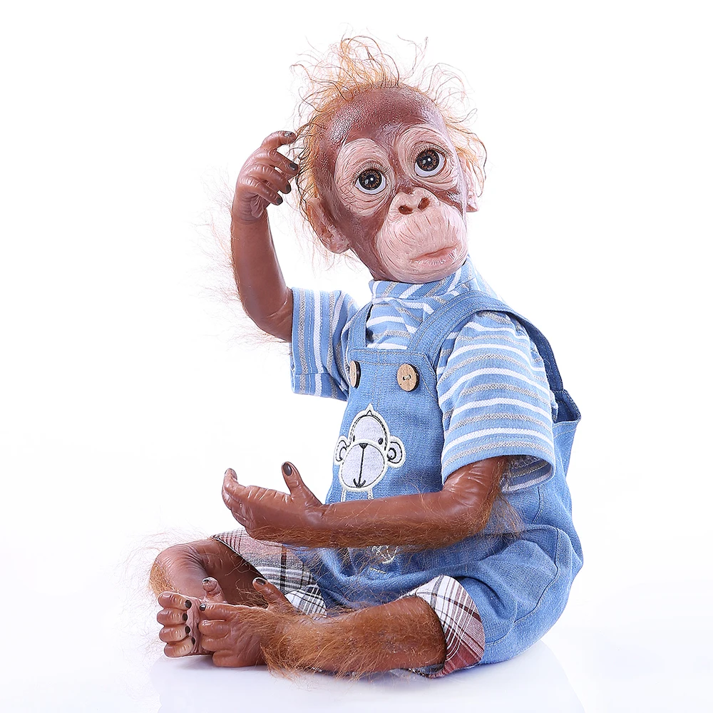 52 см Кукла Reborn Monkey Реалистичная орангутанг ручной работы мягкий силиконовый для новорожденных куклы Гибкая Коллекционная Художественная кукла игрушки для девочек