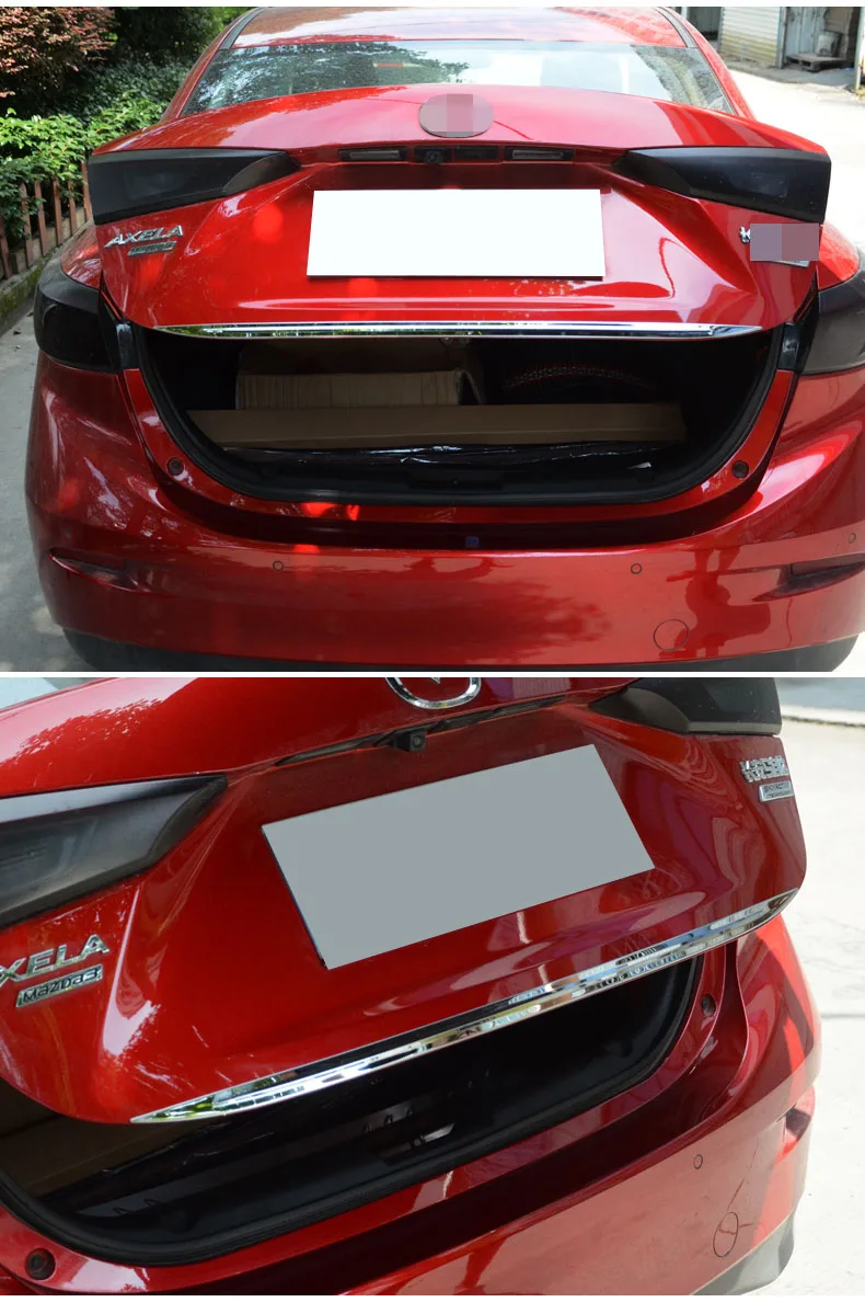 Для Mazda 3 Axela Sedan- Задняя Крышка багажника из нержавеющей стали крышка-дверца отделка полосы молдинг гарнир 1 шт