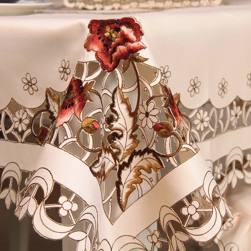 Европейская роскошная вышитая скатерть для обеденного стола салфетка на свадьбу фигурка скамейки Обложка домашний текстиль