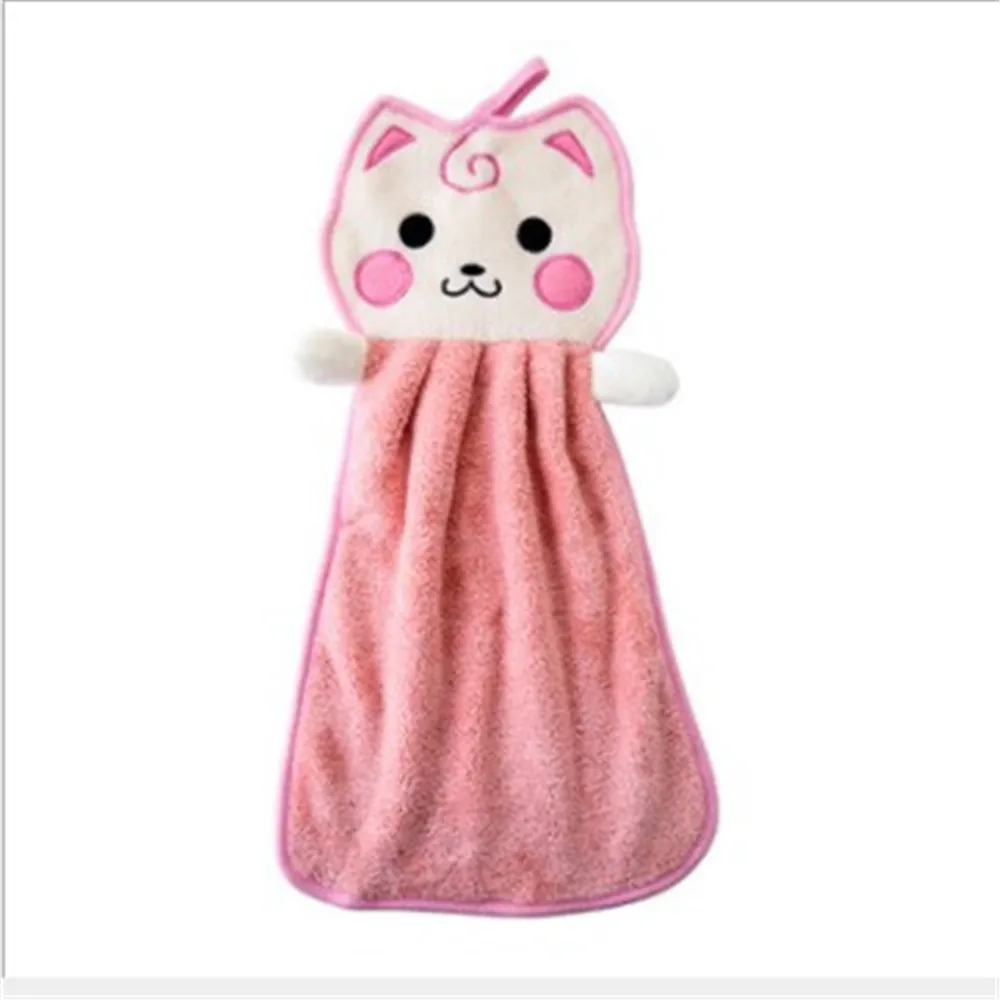 pink Мультяшное сухое полотенце для мытья посуды, голубое кухонное полотенце для ванной комнаты, мягкая впитывающая тряпка для мытья посуды - Цвет: pink
