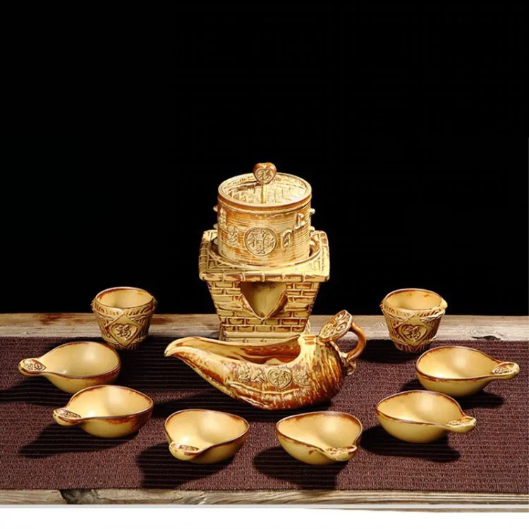 Твердый деревянный чайный поднос керамический чайный набор кунг-фу для домашнего и офисного использования чайный столик четыре в одном настраиваемый