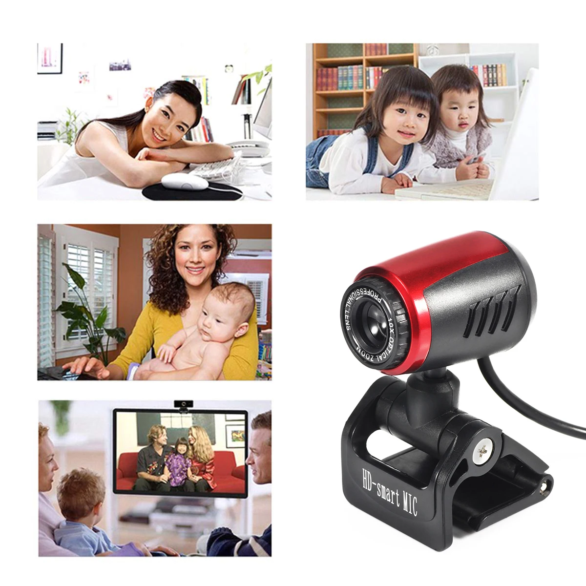 

140cm Cable 16 million pixels USB 2.0 Webcam Camera Up and down 60 degree rotatable 360 degree rotating head With Mic Auto focus