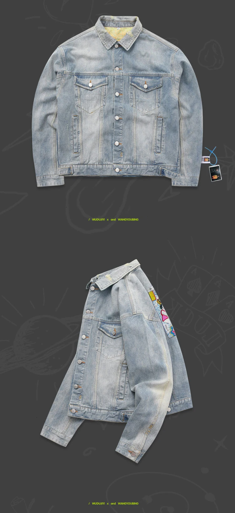 Jeans Jacket Cotton denim Jacket Large Jacket Unisex Fashion style