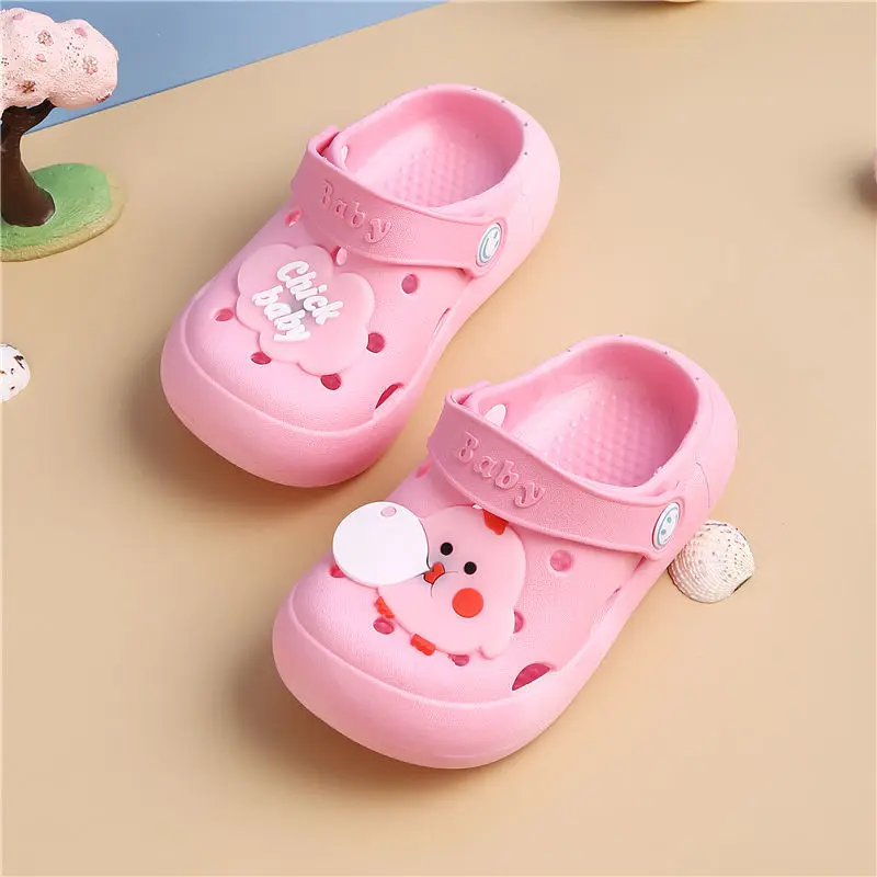 Children's Slippers Summer Cute Boys Cartoon Non-slip Female Soft-soled Sandals Hollow Out Shoes Bathing Babies Kids Clogs