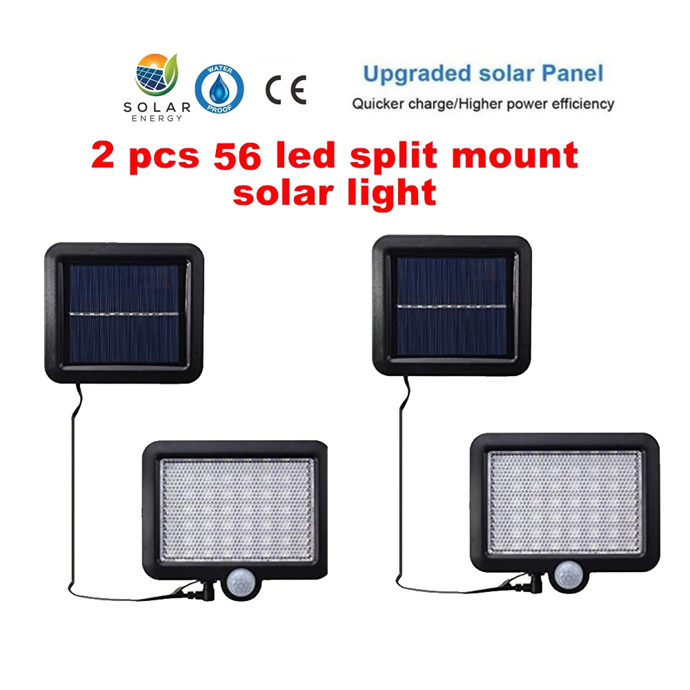 

2/4pcs LED Solar Power PIR Motion Sensor Wall Light 100/56/30 LED Outdoor Energy Saving Street Yard Path Home Garden Security La