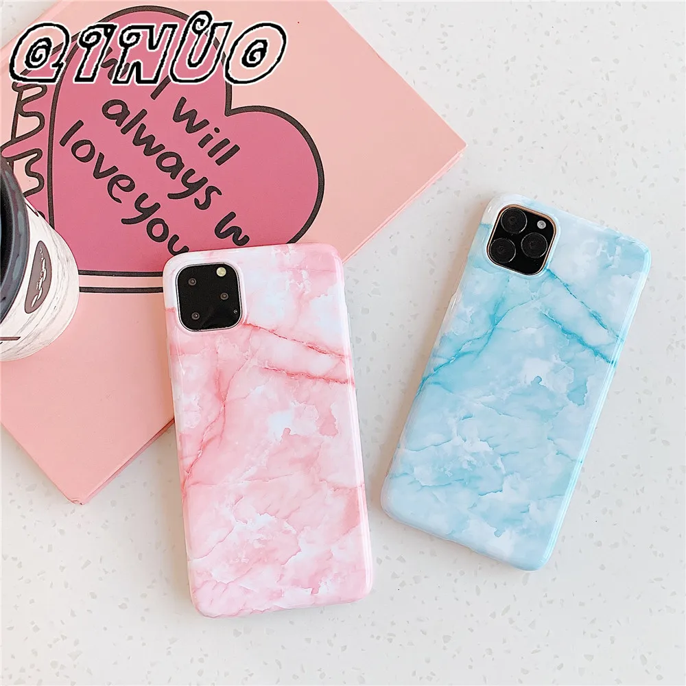 

QINUO Marble Case on For Coque iphone 11 Pro 2019 6 6S 7 8 Plus XS MAX Case Soft TPU Back Cover For 2019 iPhoneX XR Case Cover