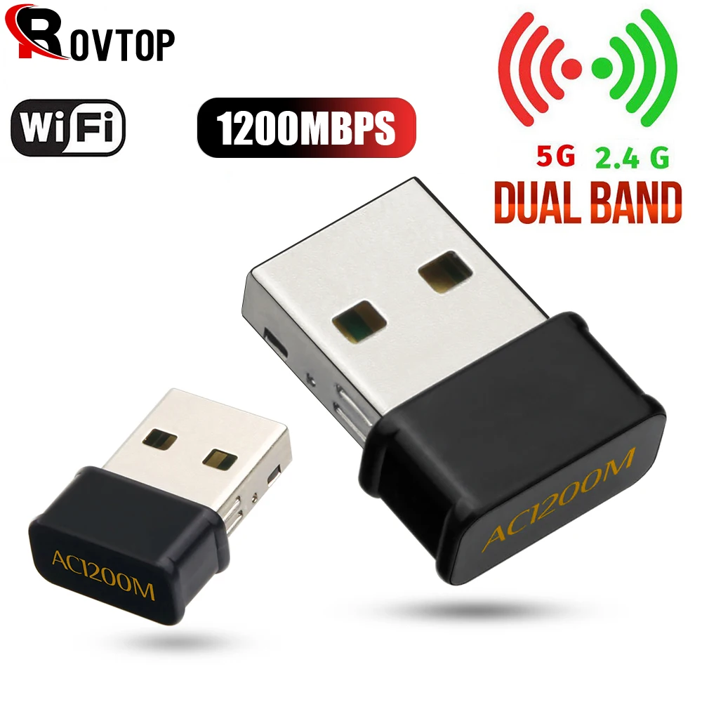 USB 2,0 1200 Мбит/с Wifi адаптер двухдиапазонный 5,8 ГГц 2,4 ГГц 802.11AC RTL8812BU Wifi антенна ключ сетевая карта для ноутбука Настольный