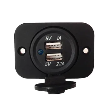 

Dual USB car charging panel Universal Port Cigarette Lighter Socket Splitter applied 12-24V motorcycle car cross bike 3.1A 67