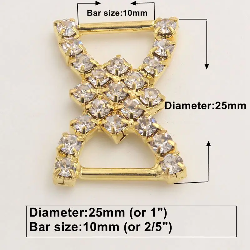 10mm bar 20 шт./лот, латунная пряжка, стразы, ленты, слайдер, золотые пряжки, свадебное украшение на Пригласительные открытки, аксессуары для волос Diy - Цвет: 10mm bar