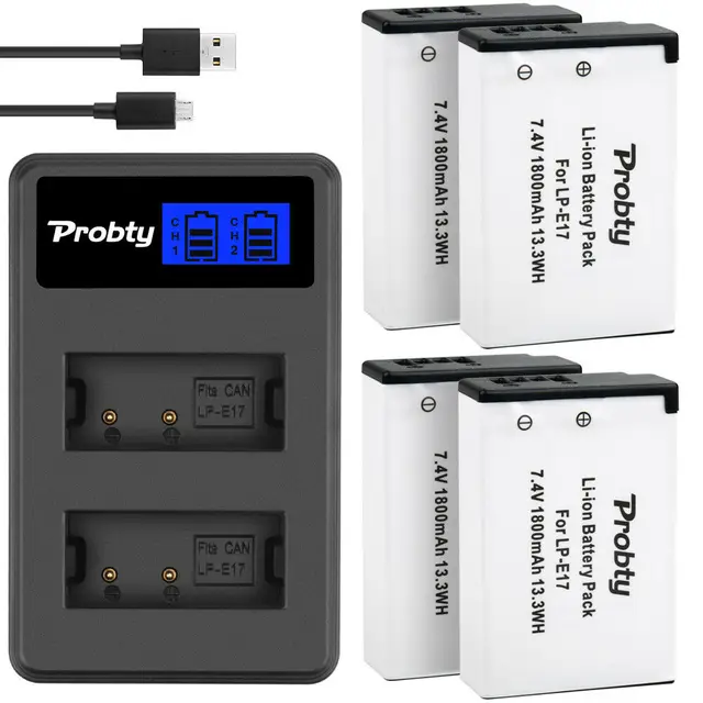 Batteria E Caricabatterie K&F Concept LP-E17 Per Canon - 1250mAh, Compatibile Con SL2, SL3, M6 Mark II, R10 - Foto 2