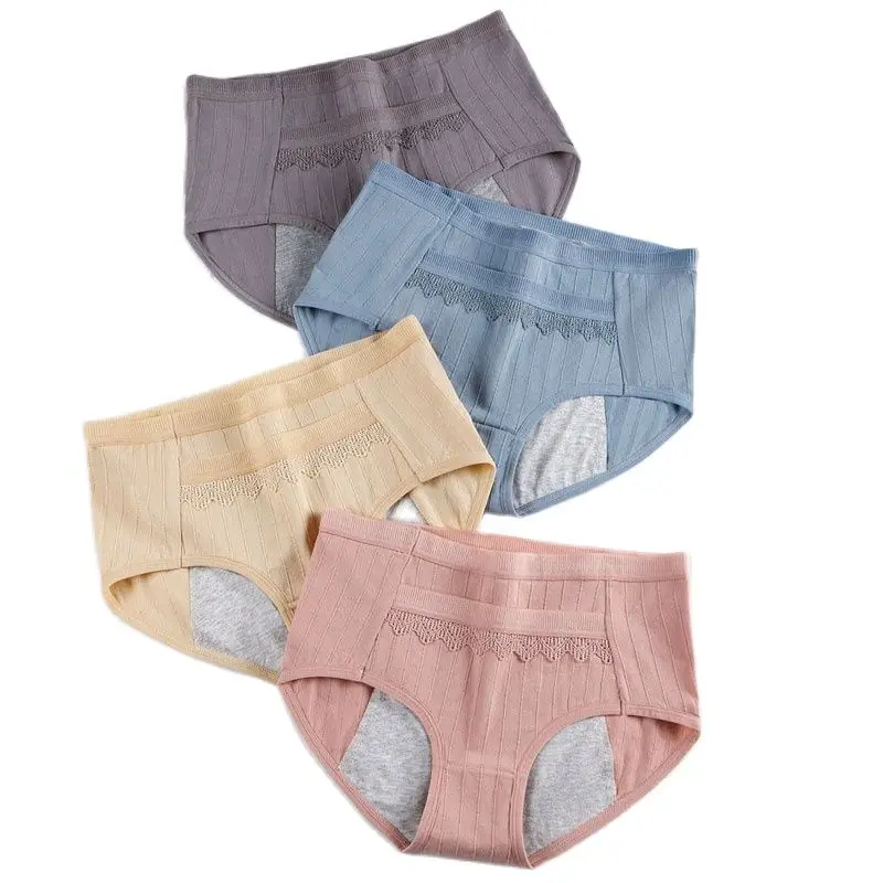 

Panties for Menstruation Cotton Menstrual Panties Culottes Menstruelles Leak-proof Underwear Underpants With Pockets