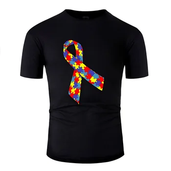 

Vintage Sunlight Autism Awareness Ribbon T Shirt Man Cotton O Neck Men Tshirt Clothing Size Xxxl 4xl 5xl Hiphop Tops