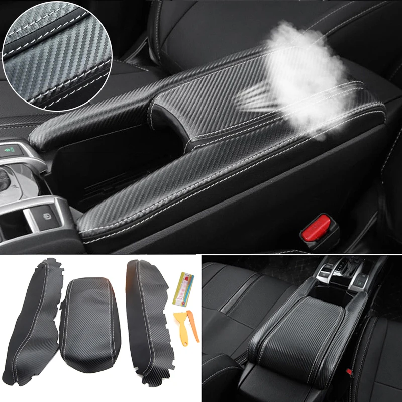 Накладка крышки для Honda Civic-18 подлокотник коробка поколение PU-кожа консоль коробка панель отделка внутреннее волокно