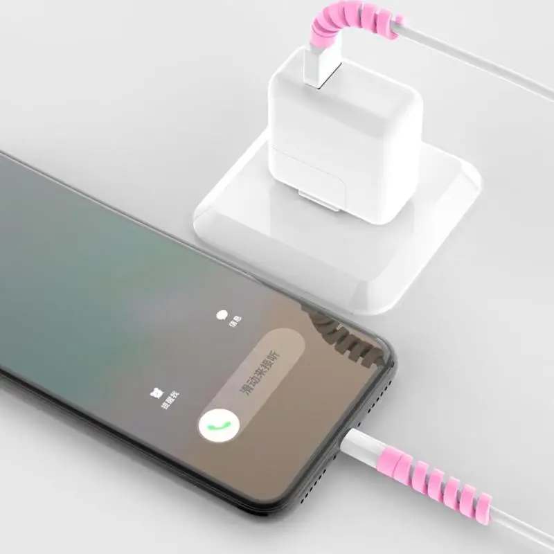Usb-кабель для зарядки, чехол для Apple iPhone, защита спирального кабеля, восхитительный защитный рукав для телефонов, шнур