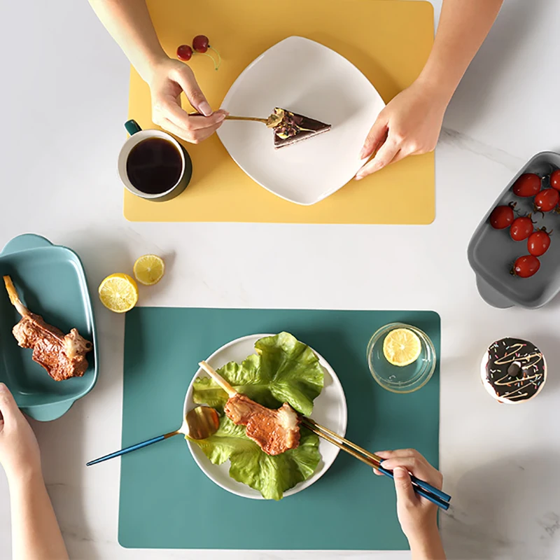 silicone placemat Silicone Waterproof Placemat Table Mat Heat Insulation Anti-skidding Washable For Kitchen Dining