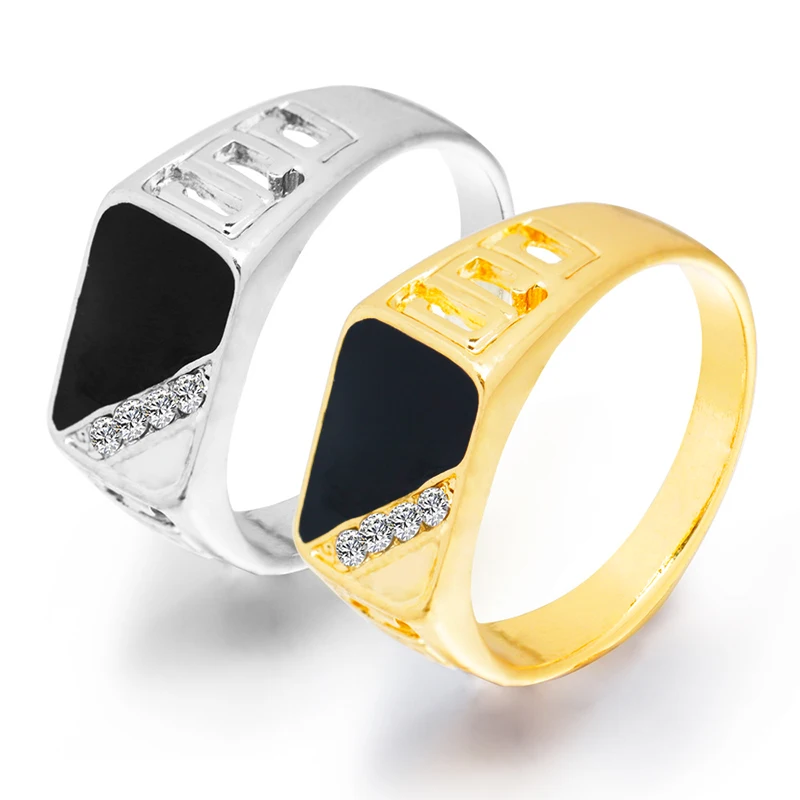 Aolly набор сверл Стразы индивидуальность Нежный Роскошный Размер 17-22 для мужчин крутое простое кольцо золотое серебряное ювелирное изделие подарок - Размер кольца: 16