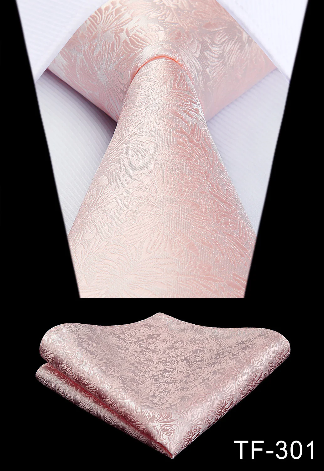 TF-301 Party Wedding Men's Silk Ties Gray Yellow Paisley Floral Jacquard Necktie Handkerchief Set - Цвет: TF-301