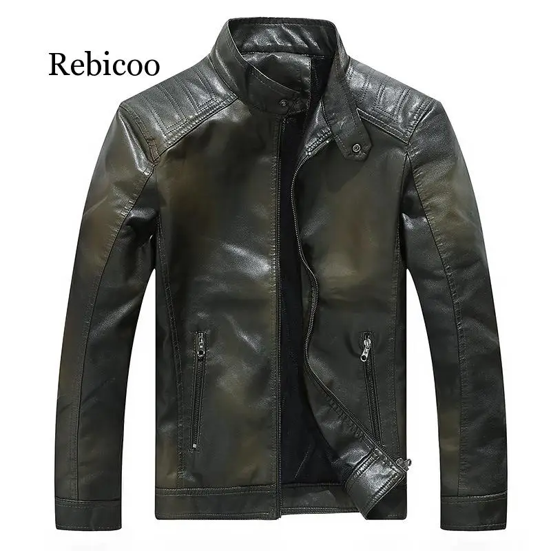 

Men's casual jackets men's motorcycle motorcycle jacket 2019 new spring and autumn PU leather jacket