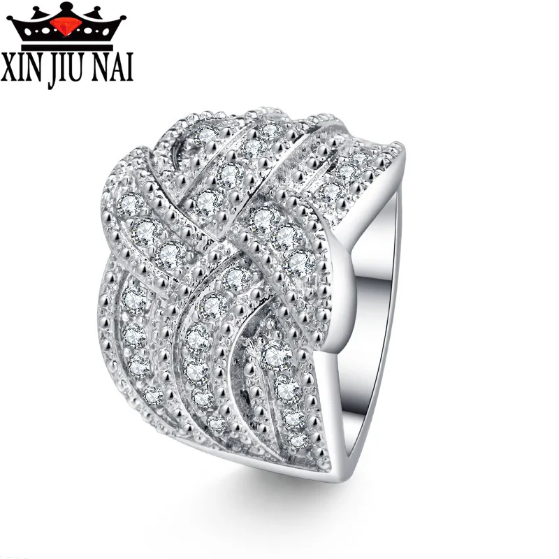 Женское кольцо из серебра 925 пробы обручальное вечности в европейском стиле с