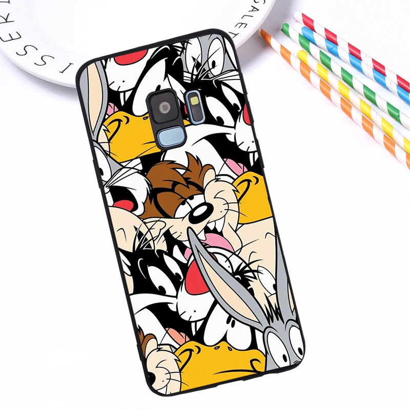 Силиконовый чехол с кроликом из мультфильма для samsung Galaxy S6 S7 край S8 S9 S10 Plus Note 8, 9, 10, A30 A40 A50 A60 A70 M10 M20 чехол для телефона